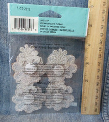 Jolee’s Boutique CREAM SEQUINS FLORALS Stickers Crafts SD28