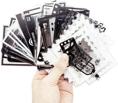 120PCS Retro Camera Film Frame Stamp Poster PET Stickers for Scrapbooking Bullet