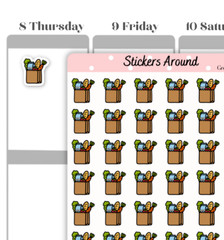 Grocery Bag Icon Sticker, Grocery Shopping Sticker, Calendar and Journal Sticker