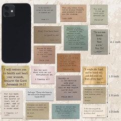 120 Pieces Retro Bible Verse Stickers (2 Pieces of Each), Inspirational Christia