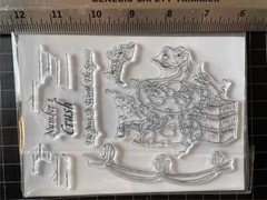 New CARD HUT clear Rubber Stamp FRUIT CRUSH altered boa snake set free USA ship