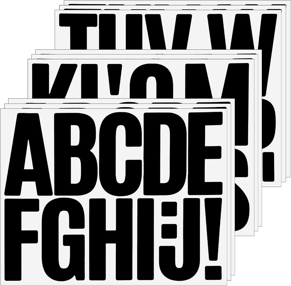 108 PCS Black Letter Stickers, 3 Inch Stick on Letters, Self Adhesive Alphabet S