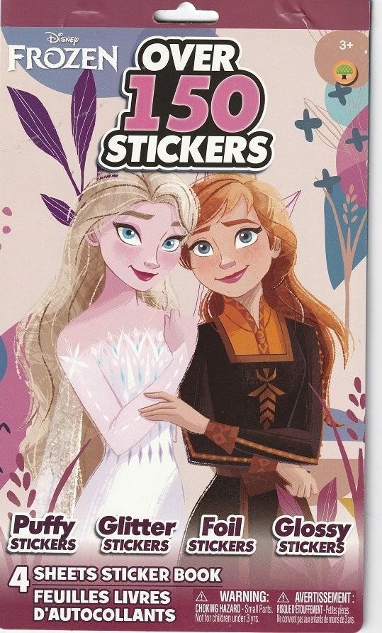 Frozen Sticker Book 4 Sheets – 150 Stickers Puffy Glitter Foil and Glossy