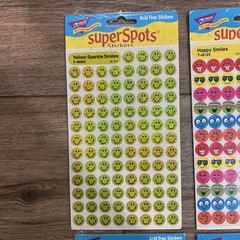 Vintage Super Spots Stickers NEW Trend Happy Sparkle Colorful Smiles RARE 1998