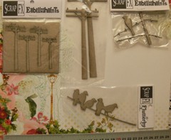 CHIPBOARD Die Cuts BIRDS Sitting Electricity Poles – 4 item Choice Scrap FX G