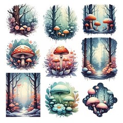 Page Of Forest Embellishments Junk Journal Scrapbook PICK A SET