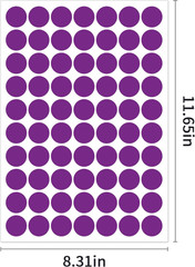 1″ Purple Dot Stickers 1050 PCS round Circle Stickers Colored Coding Labels