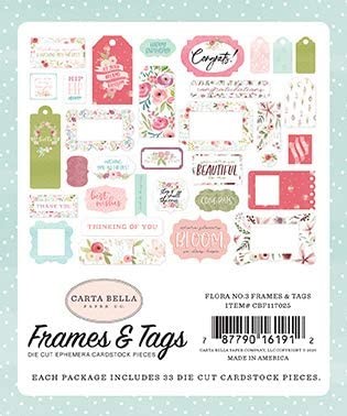Flora No 3 – Frames and Tags Ephemera Die Cut Set