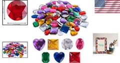 Vibrant Assorted Adhesive Jewel Gems — 100-Pack for Crafts & Celebrations