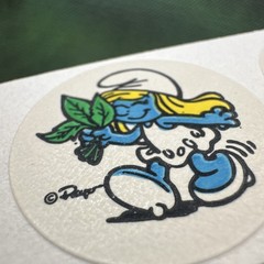Vintage 80s Spearmint Matte Smurf Minty Sniff Stickers Peyo Strip