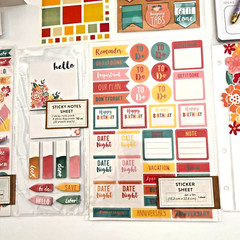 PLANNER KIT LOT Happy Summer Brights STICKERS PEN POUCH DIVIDERS STICKy NOTES
