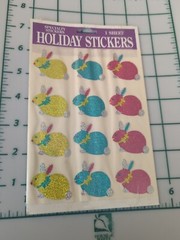 Vintage Stickers Easter Bunnies Prism Paper Magic Group 1 sheet