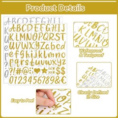 1215Pcs Letter Stickers 15 Sheets Alphabet Stickers Vinyl 1 Inch Stick on Let…