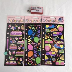 Vintage Birthday Party Binder Stickers Balloons Cards Scrapbook Stickopotumus