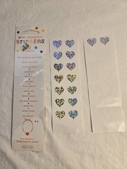 Vintage 1993 Mrs. Grossman’s Stickers PRISMATIC HEARTS Reflective Shiny