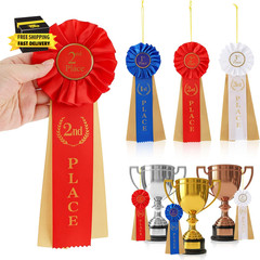 3 Pcs Award Ribbons Rosette Set Satin Participation Ribbon Honorable Awards Badg