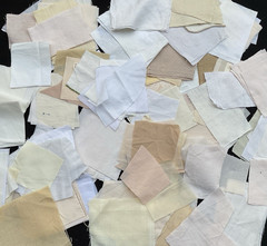 Vintage Assorted White Ivory Off White Fabric Scraps Slow Stitching – Lot of 30
