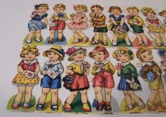 LOT VINTAGE PZB PAUL B ZOECKE CHROMOLITHOGRAPH DIE CUT BOY & GIRL SCRAPS