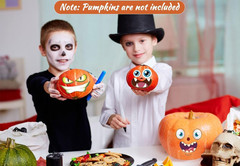 48 Pack Mini Halloween Pumpkin Face Stickers for Crafts and Parties