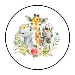 30 SAFARI JUNGLE ANIMALS ENVELOPE SEALS LABELS PARTY FAVORS STICKERS 1.5″ ROUND