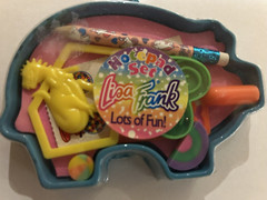 New Old Stock VTG Lisa Frank Note Pad Set Lots of Fun Blue Pig Cutout # 7004