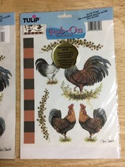 2x Tulip Rub On Transfers 2002 Roosters Chickens NEW