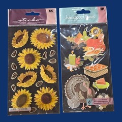 Stickers: Thanksgiving Autumn Sunflowers Seeds Jolees Boutique EK Success Sticko