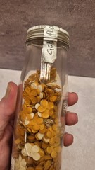 Prima Jar Got Flowers Gold Yellow Paper Flowers New Crafting Scrapbooking