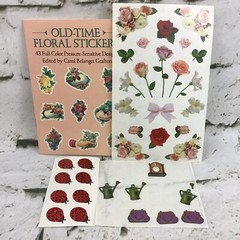 Assorted Sticker Lot Rose Floral Watering Cans Lady Bugs Scrapbooking Collectors