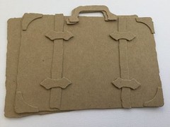 {3} VALISE SUITCASE – Travel Luggage – Vintage Chipboard Die Cuts 4 1/8″ x 6″