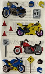 MOTORCYCLE Foil Stickers(14pc)Mrs. Grossman’s•Riding•Helmet•Speed •Route 66•Road