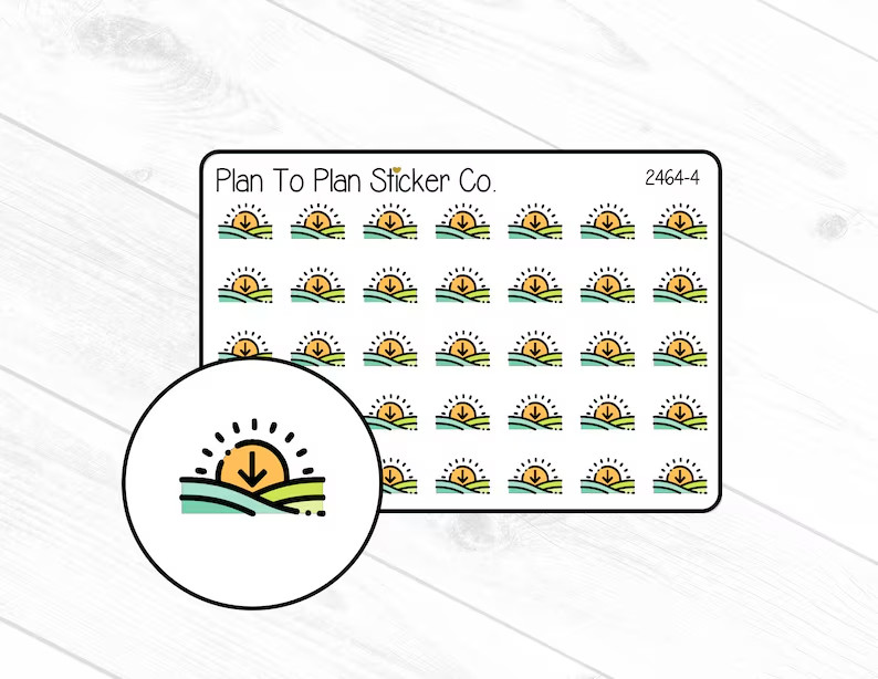 2464-4~~Sunset (Land) Planner Stickers.