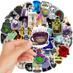 50pcs SPIRITUAL Stickers Pack,Crystal Potion Gothic Halloween Stickers, 197