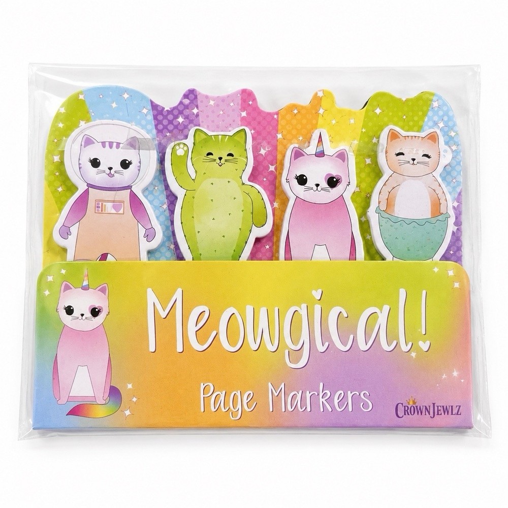 Meowgical Cat Page Markers Sticky Notes Kawaii Bookmark Stationery Set