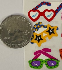 CRAZY GLASSES Stickers(6pc) Sandylion•Chunky•Heart •Sunglasses•Stars•Rainbow•