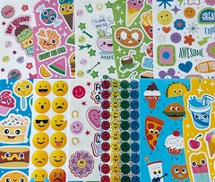 10 Happy Face Good Vibes Sticker Set Food Fruit Dessert Smiley Faces Cartoon Art
