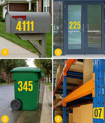 4 Inch Large House Number Stickers 0-9, 6 Sheets Black Waterproof Self-Adhesive