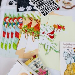 Mixed Lot of Stationary Stickers Cards Some Hallmark Misc Greetings