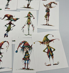 19 Pc QUIRKY CHRISTMAS ELF 3 Supplies Kit For Junk Journal Card Making Scrapbook