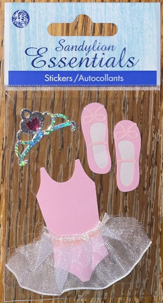 Essentials Sandylion Ballerina Ballet Dance Flowers Tiara Wand Scrapbook Sticker