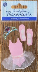 Essentials Sandylion Ballerina Ballet Dance Flowers Tiara Wand Scrapbook Sticker