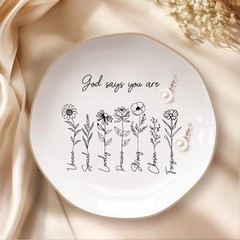 God Says You are – Ring Tray,Confirmation Gifts for 4.5″ x 4.5″ x 0.5″ Black