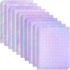 100 Sheets Holographic Sticker Paper 8.3X11.7 Inch Clear Vinyl Self Adhesive Wat