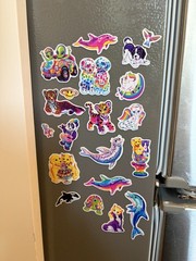 Handmade Magnet Lot Made W/ Lisa Frank Sticker Alien Cheetah Panda 90s Art
