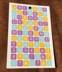 DEJA VIEWS STICKER SHEET BLOCK ABCs PURPLE GOLD LIGHT BLUE *