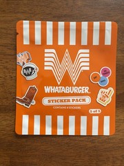 Whataburger Sticker Pack 5 of 5 Collectible 2026 Kids Meal Toy 8 Stickers Sealed