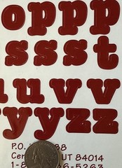 DEEP RED 3/4” ALPHABET Stickers(2 sheet)Making Memories •Letters•Number•Words