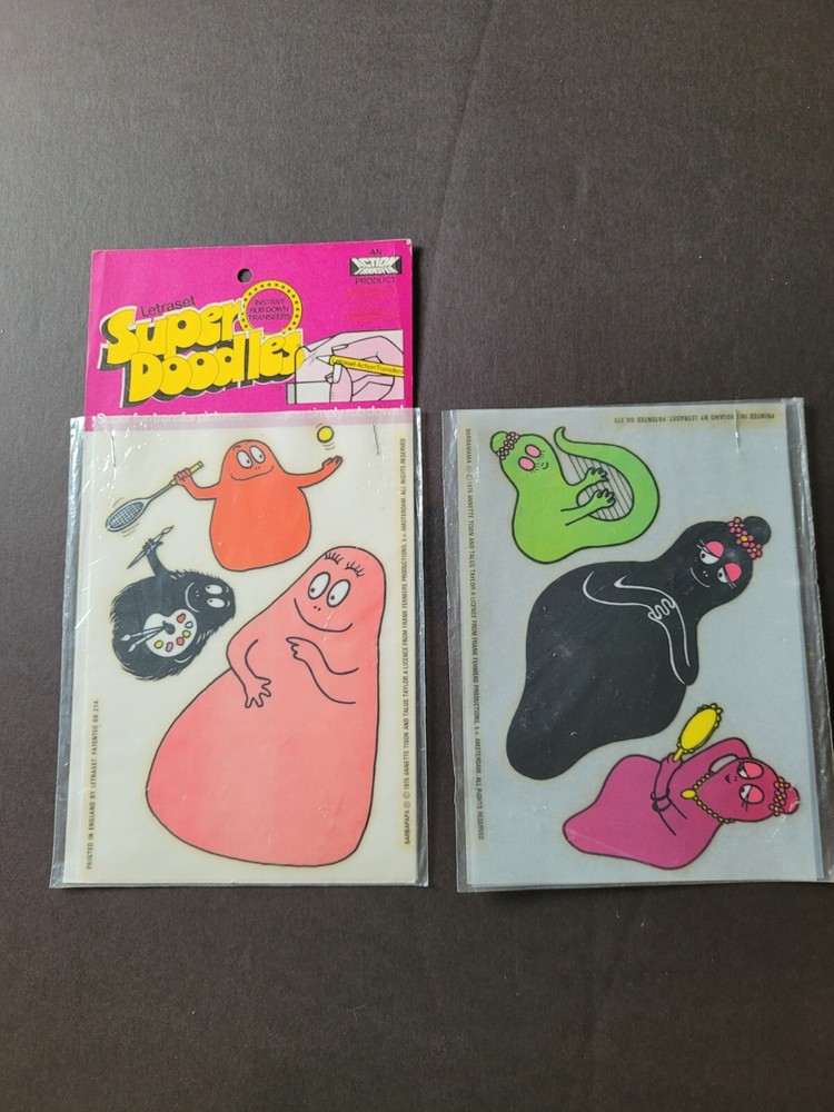 VINTAGE Fun Doodles 1974 LETRASET Rub down Action transfers