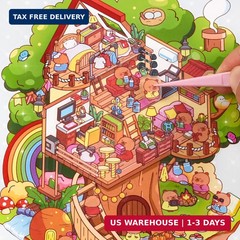 20 Sets 3D Sticker Scene Book 3D House Stickers DIY Sticker Therapy for Stickers