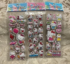 Retro Vintage Look Hello Kitty Cartoon 3D Puffy Stickers 3 sets